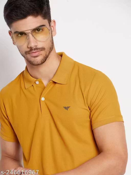 Men's Cotton Half Sleeves Solid Polo T-shirt