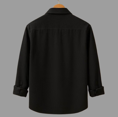 Cotton Regular Fit Self Design Full Sleeves Men's Casual Shirt - Black ( Pack of 1 )