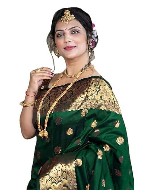 Women's Pure Soft Silk Saree With Blouse Piece For Wedding