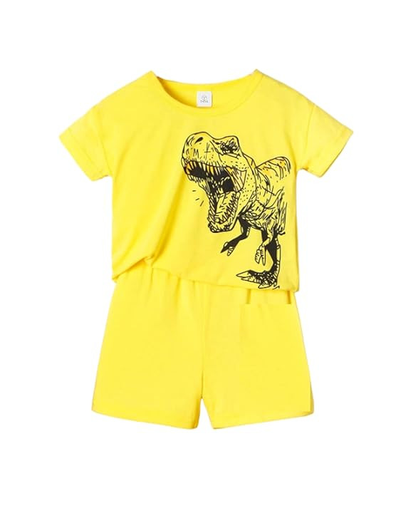 Boy's 100% Pure Cotton Premium Printed Tshirt and Shorts co-ords Set for Summer