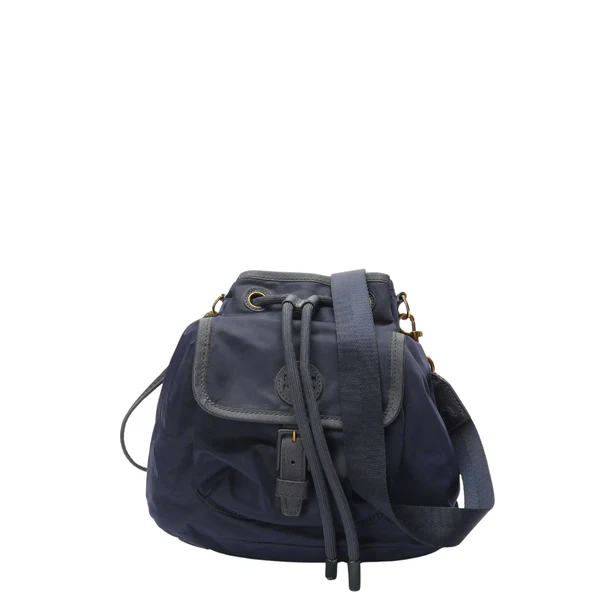 Tory Burch Navy Scout Mini Nylon Bucket Bag