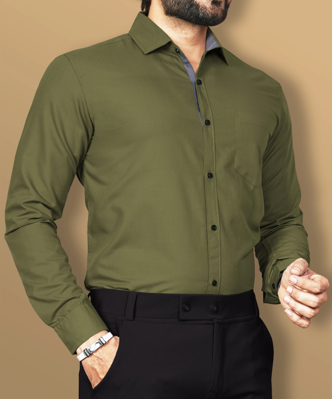 VeBNoR Men Regular Fit Solid Spread Collar Casual Shirt