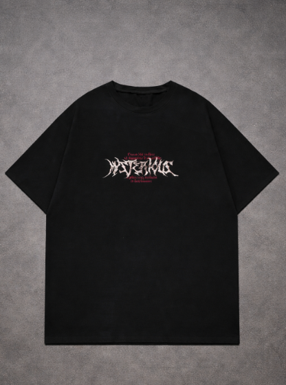 Men Printed Round Neck Cotton Blend Black T-Shirt