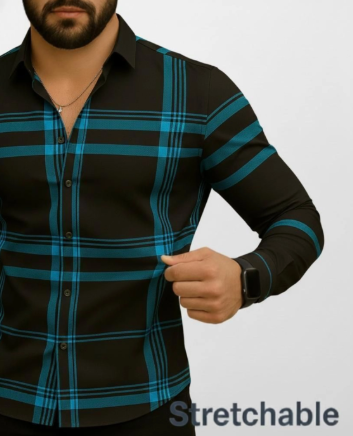 JACKBELLA Men Regular Fit Checkered Spread Collar Casual Shirt