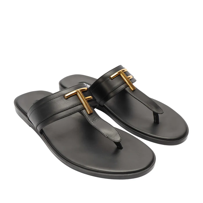 Tom Ford Brighton Black Thong Sandals
