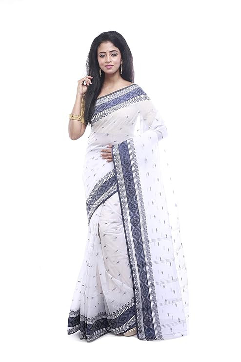 T.J. SAREES Pure Cotton Sarees for Women Traditional Tant Sarees Elegant and Comfortable Cotton Saree for All Occasions Without Blouse (Pack Of 1)