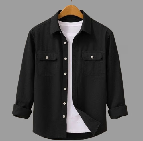 Cotton Regular Fit Self Design Full Sleeves Men's Casual Shirt - Black ( Pack of 1 )
