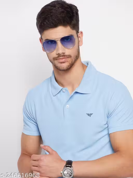 Men's Cotton Half Sleeves Solid Polo T-shirt
