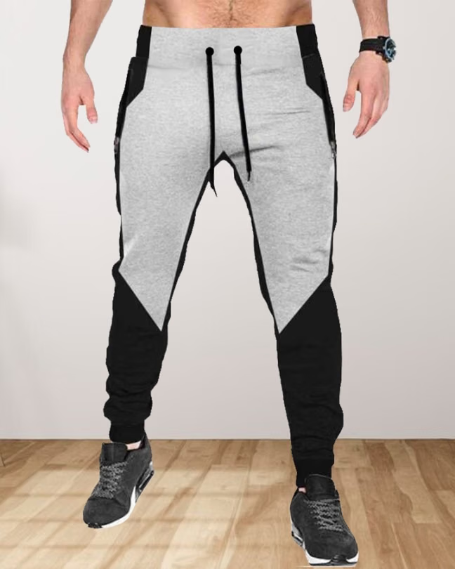 Town Black Cotton Men's Trackpants