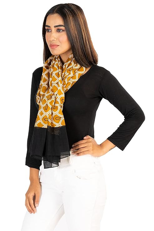 Cotton Scarf for Women, Lightweight Soft Scarves Stoles for Summer & Winter (Size: 43 X 75 Inches)