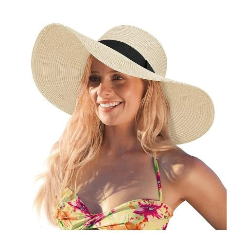 SARITE Womens Sun Straw Hat Wide Brim