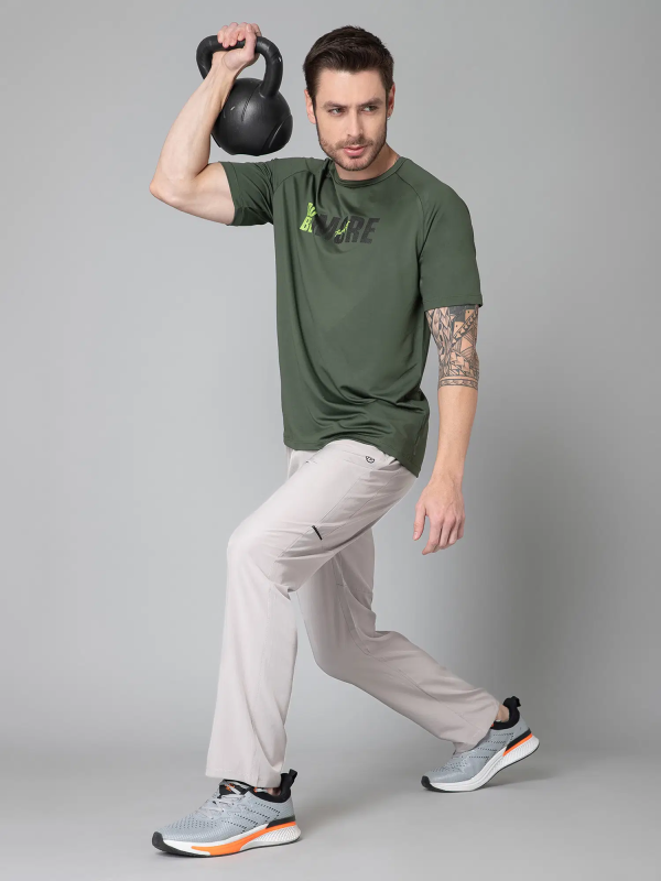 Grey Polyester Men's Sports Trackpants