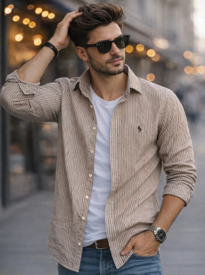 12A Premium Cotton Striped Shirt for Men | Full Sleeve | Super Premium Quality