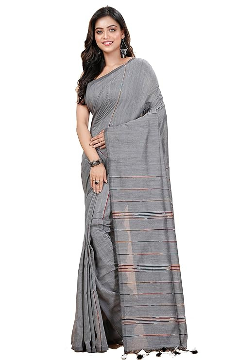 Saree Women's Traditional Bengal Handloom Kehesh Kantha saree Cotton Saree - Khesh Work Design Saree - Running Blouse Piece
