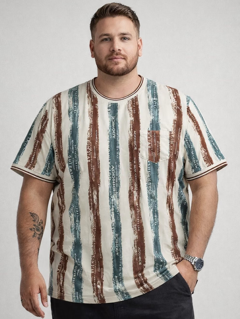 Men Cotton Blend Regular Fit Printed T-Shirt ( Multicolor )