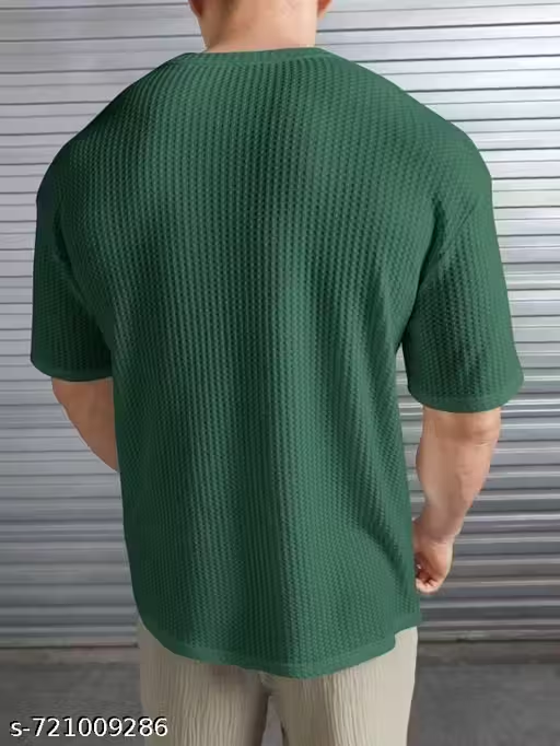 Textured Half Sleeve Casual T-Shirts | Soft Breathable Fabric | Stylish Solid Color Tees for Daily Wear & Streetwear (Pack of 2)