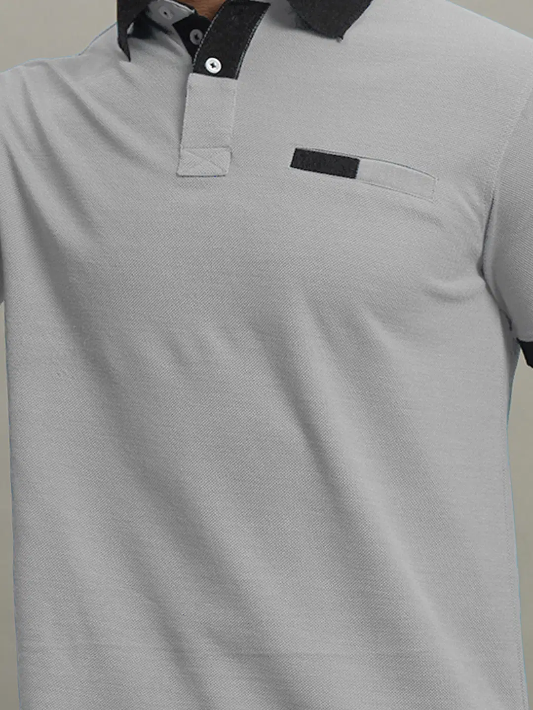 Pack of 1 Cotton Blend Regular Fit Solid Half Sleeves Men's Polo T Shirt ( Grey )