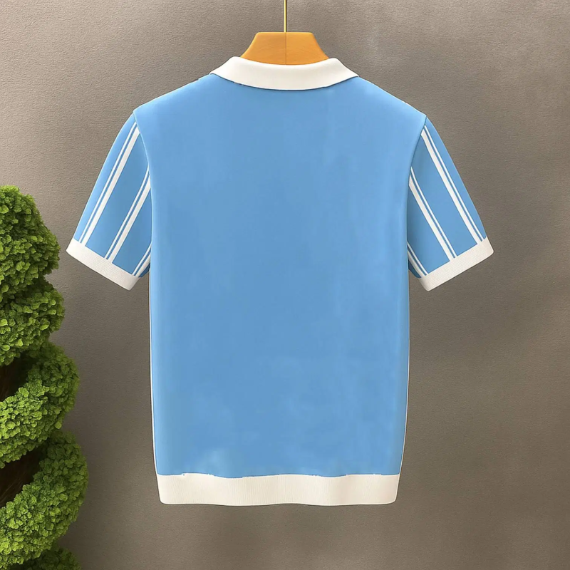 Men Cotton Blend Regular Fit Printed T-Shirt ( Blue )