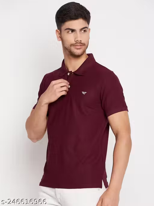 Men's Cotton Half Sleeves Solid Polo T-shirt