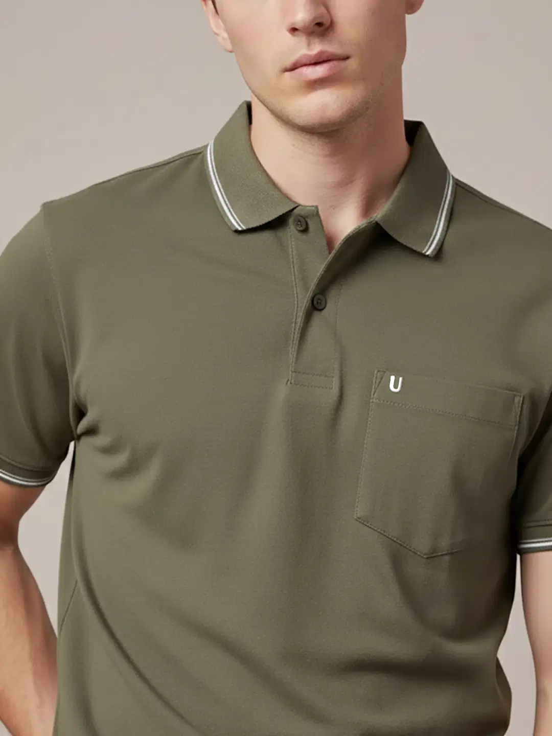 Men Cotton Blend Regular Fit Solid Polo T Shirt ( Brown )