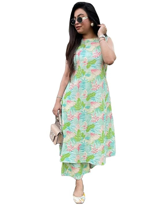 ANNI Designer Women's Summer Floral Kurta Sets for Women | Cotton Kurta Set for Women | Kurti Set for Women | Stylish Cotton Blend Kurtis & Pant Co-Ord Set