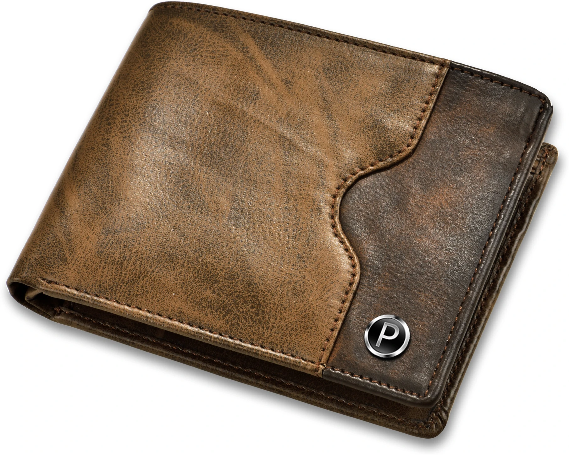 PIRASO Men Casual Brown Artificial Leather RFID  Wallet - Mini (6 Card Slots)