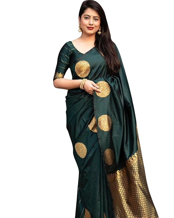 Women's Pure Soft Silk Saree With Blouse Piece For Wedding