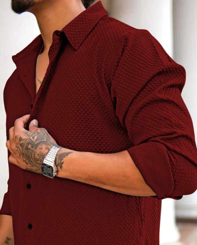 JACKBELLA Men Regular Fit Self Design Casual Shirt
