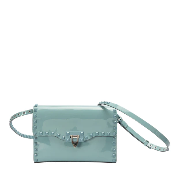 Valentino Blue Rockstud Flap Crossbody Bag