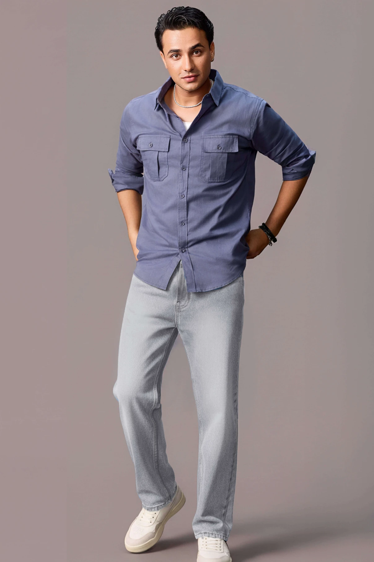 Urbano Fashion Men Straight Fit Mid Rise Grey Jeans