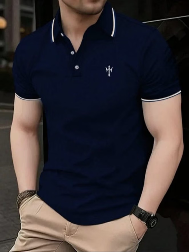 Pack of 1 Cotton Blend Regular Fit Solid Half Sleeves Men's Polo T Shirt