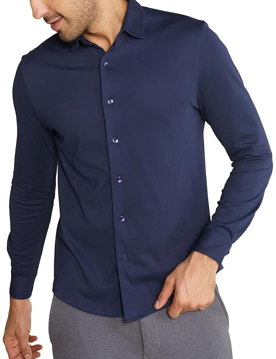 DAMENSCH Men Cotton Blend Regular Constant All-Degree Shirt Full Sleeve, Pique Textured, Thermoregulating Casual, Recycled Fabric Stylish Shirts