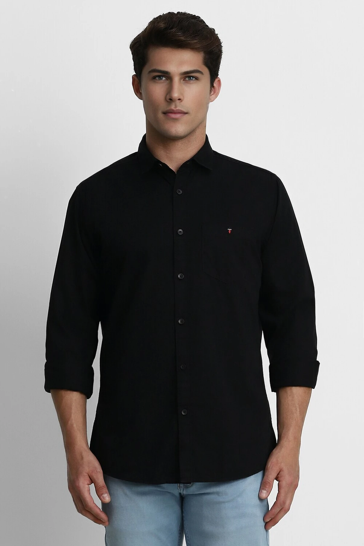 LOUIS PHILIPPE Slim Fit Full Sleeve Over Dyed Men Slim Fit Solid Spread Collar Casual Shirt
