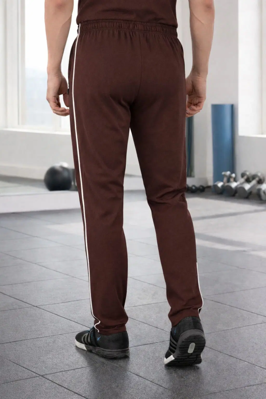 Brown Cotton Blend Men's Trackpants