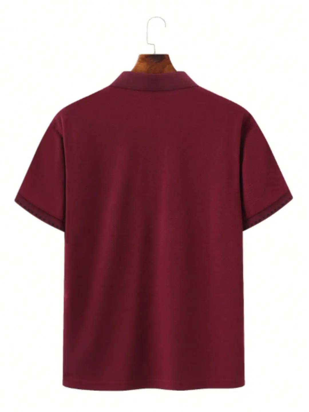 Men Cotton Blend Regular Fit Solid Polo T Shirt ( Maroon )