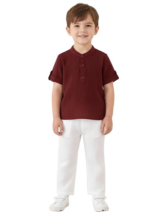 Stylish Boys Cotton Outfit Set Shirt with Pant Soft Casual Wear Dress for Kids