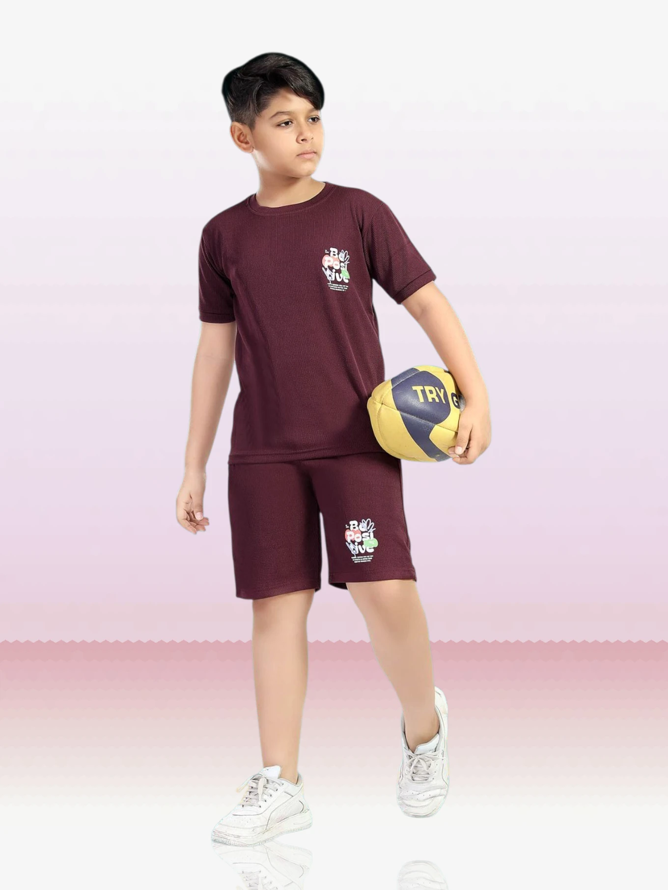 Kriyu fashion Boys Solid Cotton Kids Nightwear (Maroon Pack of 1)