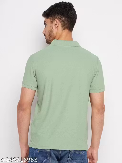 Men's Cotton Half Sleeves Solid Polo T-shirt