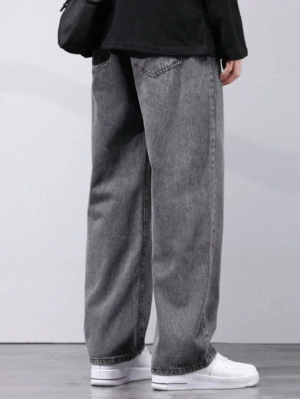 Men Relaxed Fit Mid Rise Grey Jeans