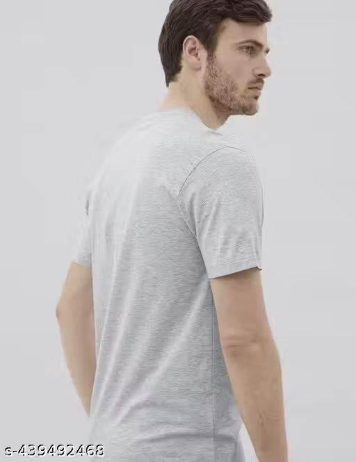 Grey MELANGE men's solid t-shirt
