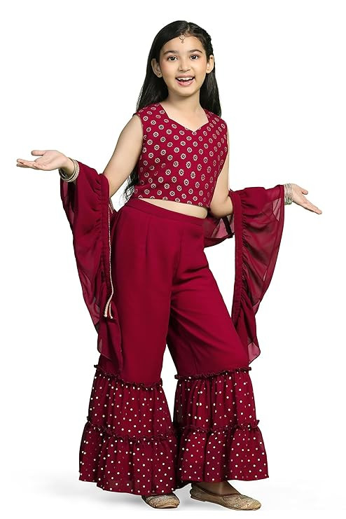 Fashion Dream Girl's Georgette Printed Salwar Suit Set|Ethnic Set