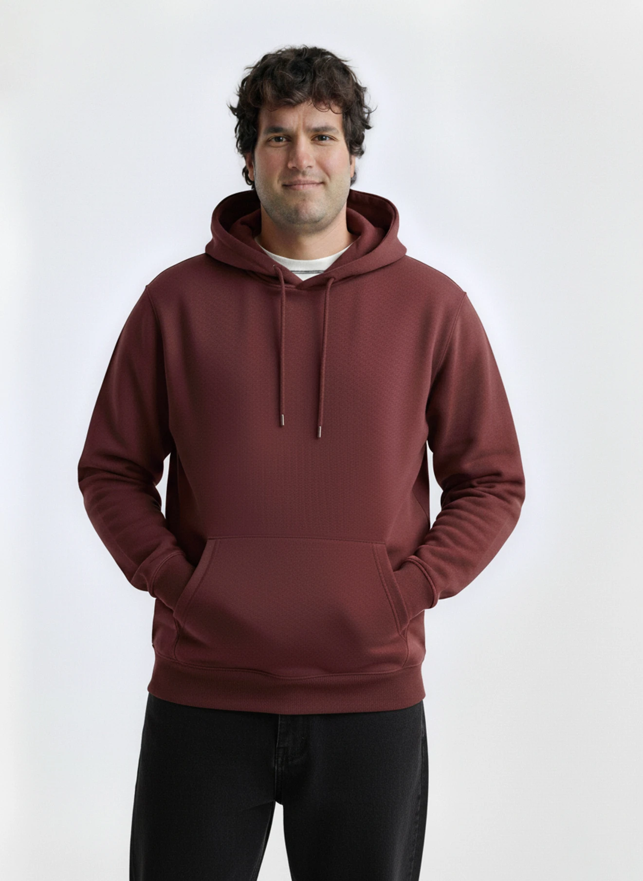 UNSTD Men Full Sleeve Solid Hooded Sweatshirt