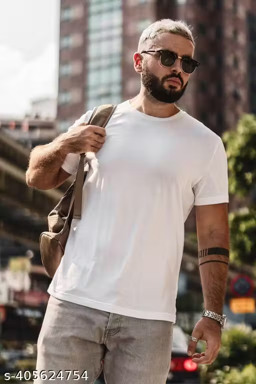 Black And White Combo Mans Cotton Blend Tshirt
