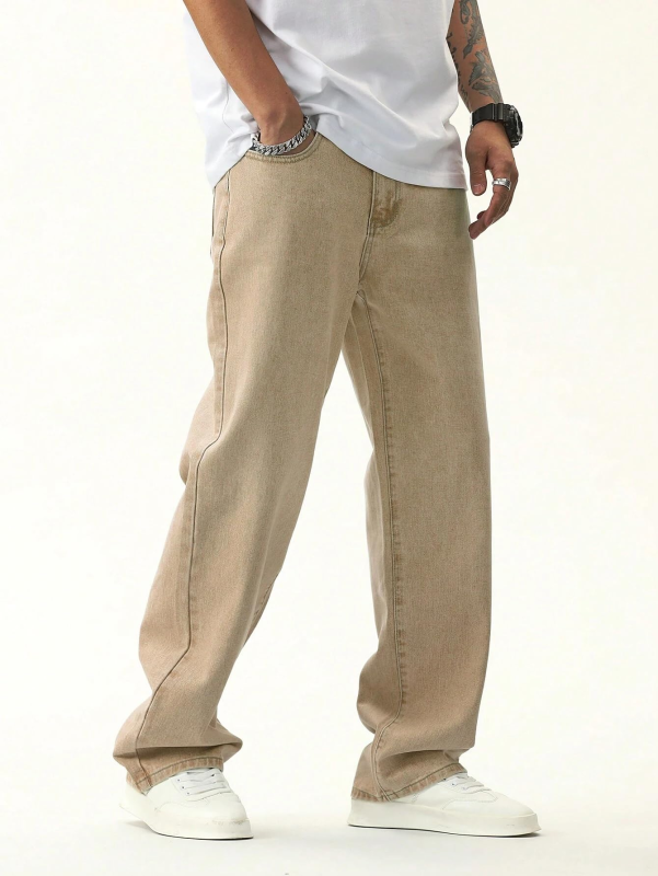 Men Regular Fit Low Rise Jeans ||Jeans || Jean,S || Pant ||(MDJ-11) Khaki, 32