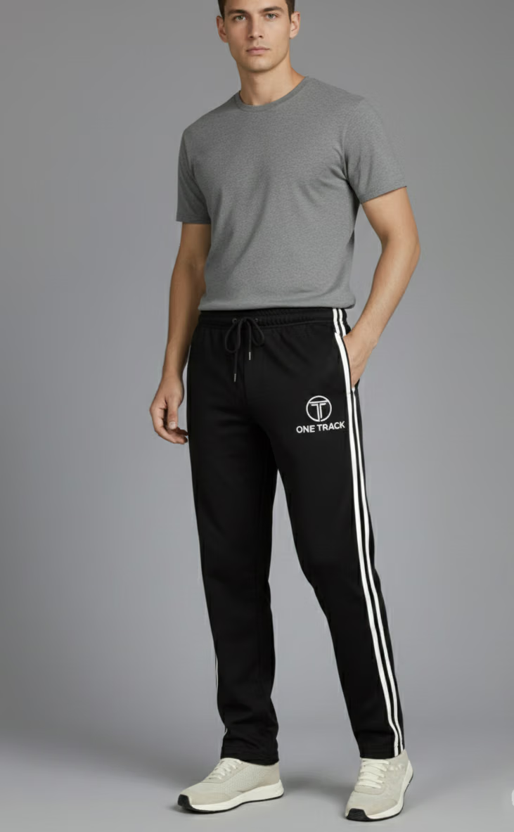 Black Lycra Men's Trackpants