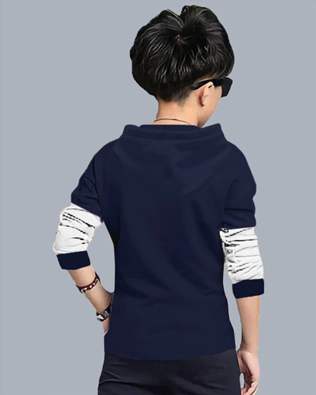 Boys Casual T-shirt Track Pants (80022-NAVY)