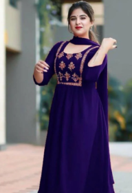 Trendy georgette embroidery work with Dupatta