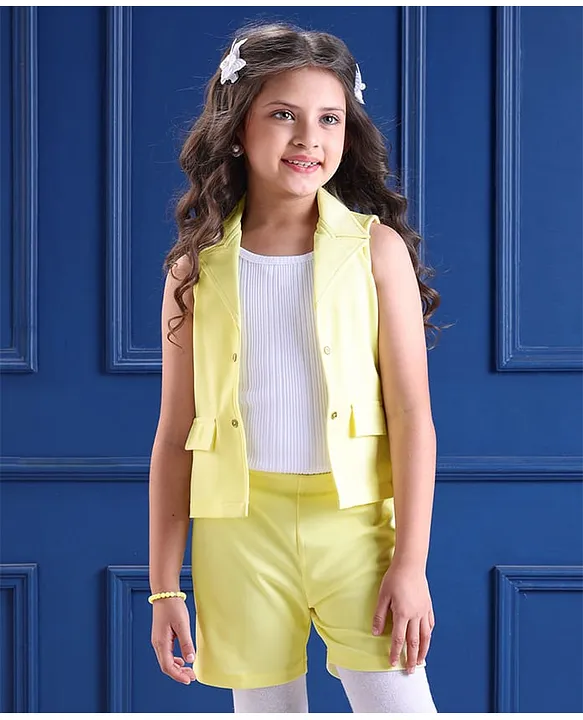 Mark & Mia Sleeveless Above Knee Length Solid Color Party Suit - Yellow