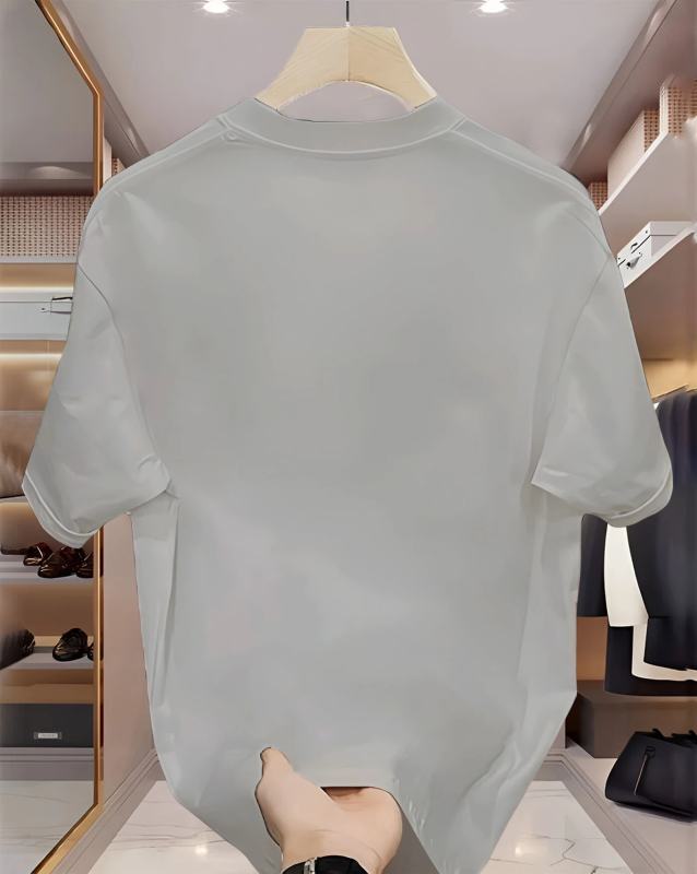 Men Printed Round Neck Cotton Blend Grey T-Shirt