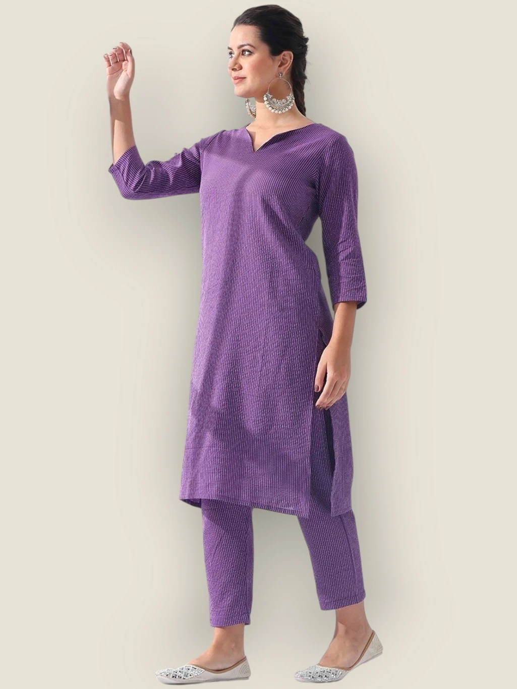 KP OUTFIT Women Cotton Blend Kurta Pyjama Set